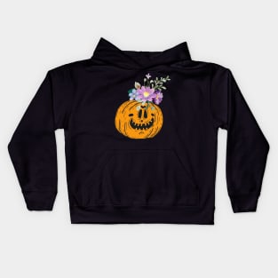 floral pumkin Kids Hoodie